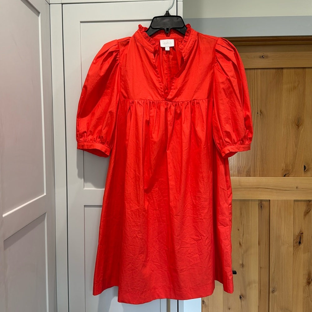 Orange shift dress